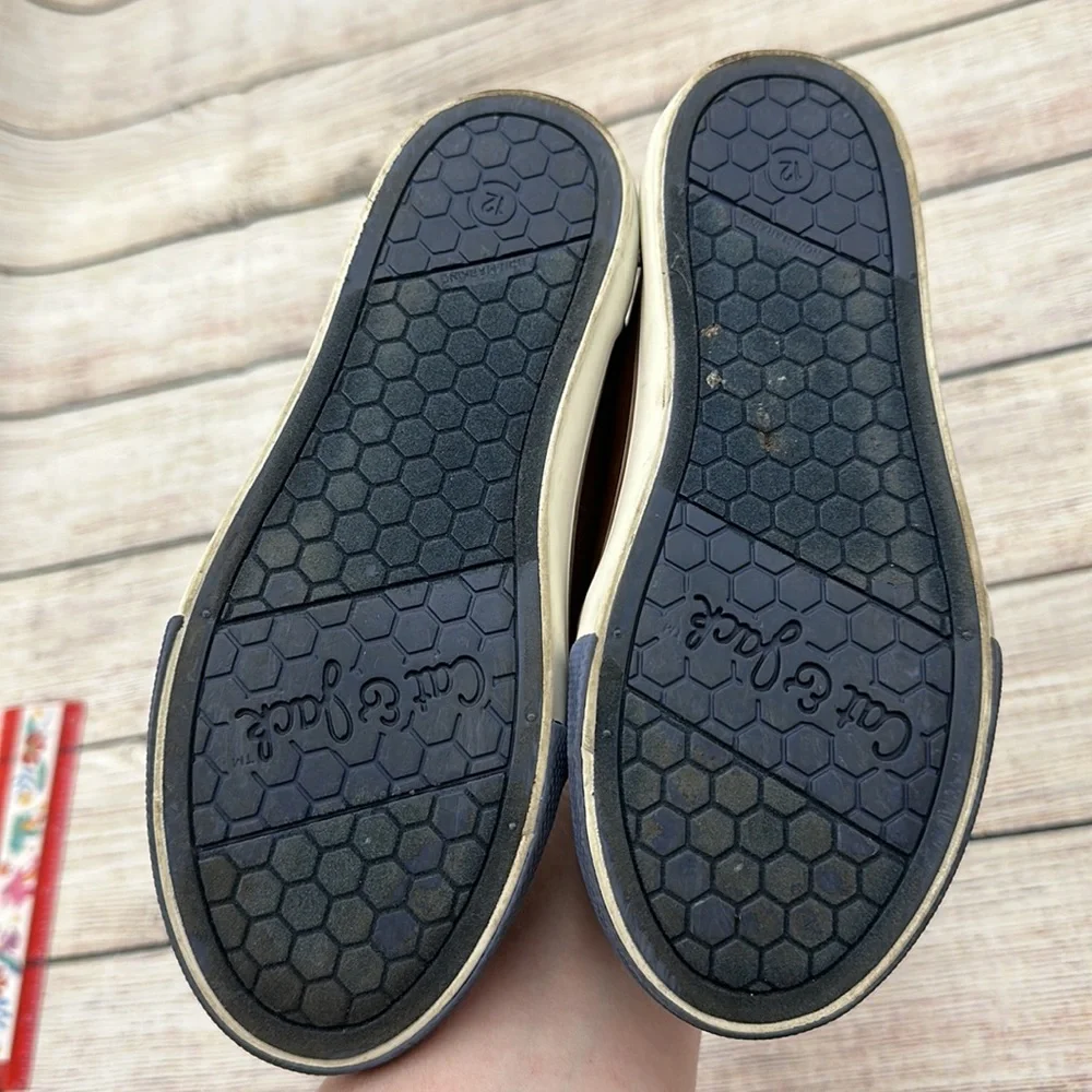 Cat & Jack Brown and Navy Blue Zipper Sneakers Size 12 - Picture 3 of 5